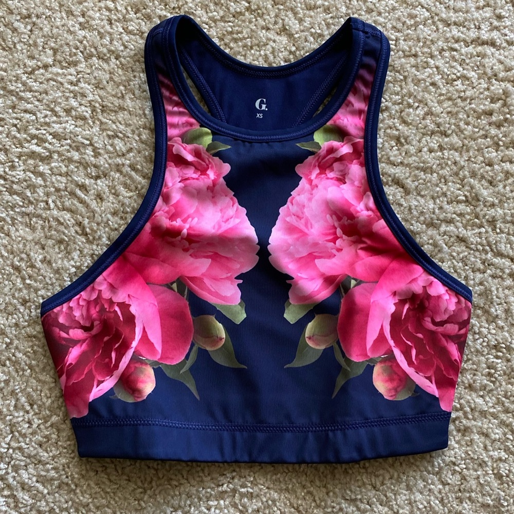 G. Label by Goop Peony Sports Bra Crop Top XS & S